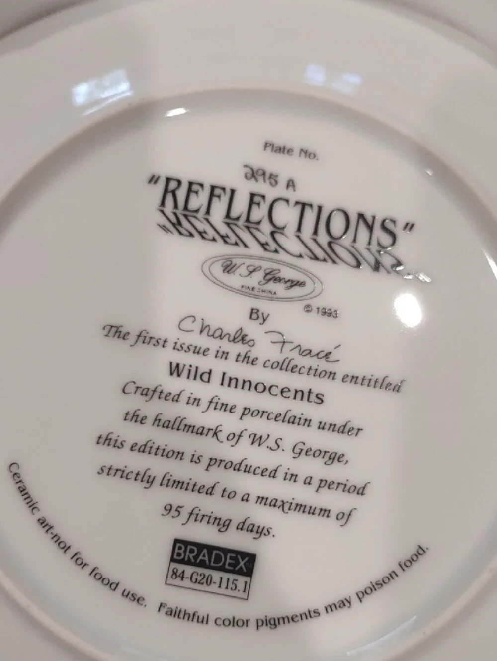 Wildlife Decorative Plates Cat Designs Charles Frace